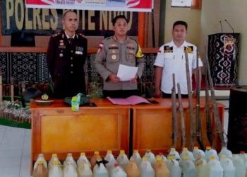 Operasi Pekat Turangga 2023 Polres Rote Ndao Berhasil Amankan Senpi dan Miras Serta Alat dan Bahan Produksi Miras