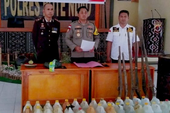 Operasi Pekat Turangga 2023 Polres Rote Ndao Berhasil Amankan Senpi dan Miras Serta Alat dan Bahan Produksi Miras